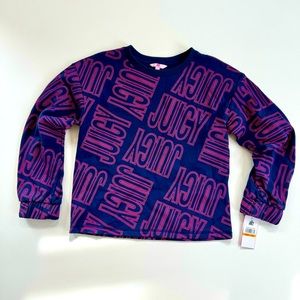 Juicy By Juicy Couture Girls Crew Neck Long Sleeve Fleece Sweatshirt -Large (14)